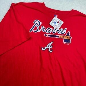 NWT MLB Atlanta Braves T Shirt Mens 3XL Red Graphic Short Sleeve New